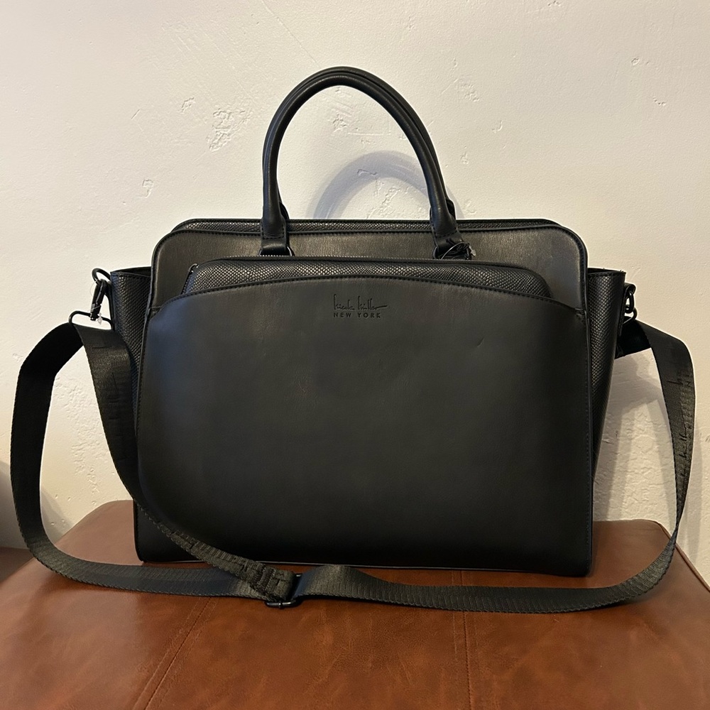 Nicole Miller Black Tote with Removable Laptop Case